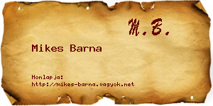Mikes Barna névjegykártya