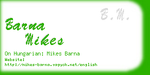 barna mikes business card